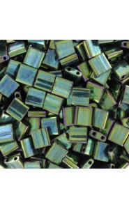 Miyuki tila 5x5mm beads - Metallic green iris TL-468